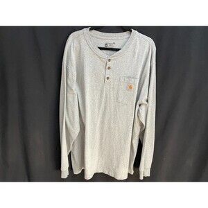 Carhartt Loose Fit Heavyweight Mens LS Shirt Gray Button Front 2XL